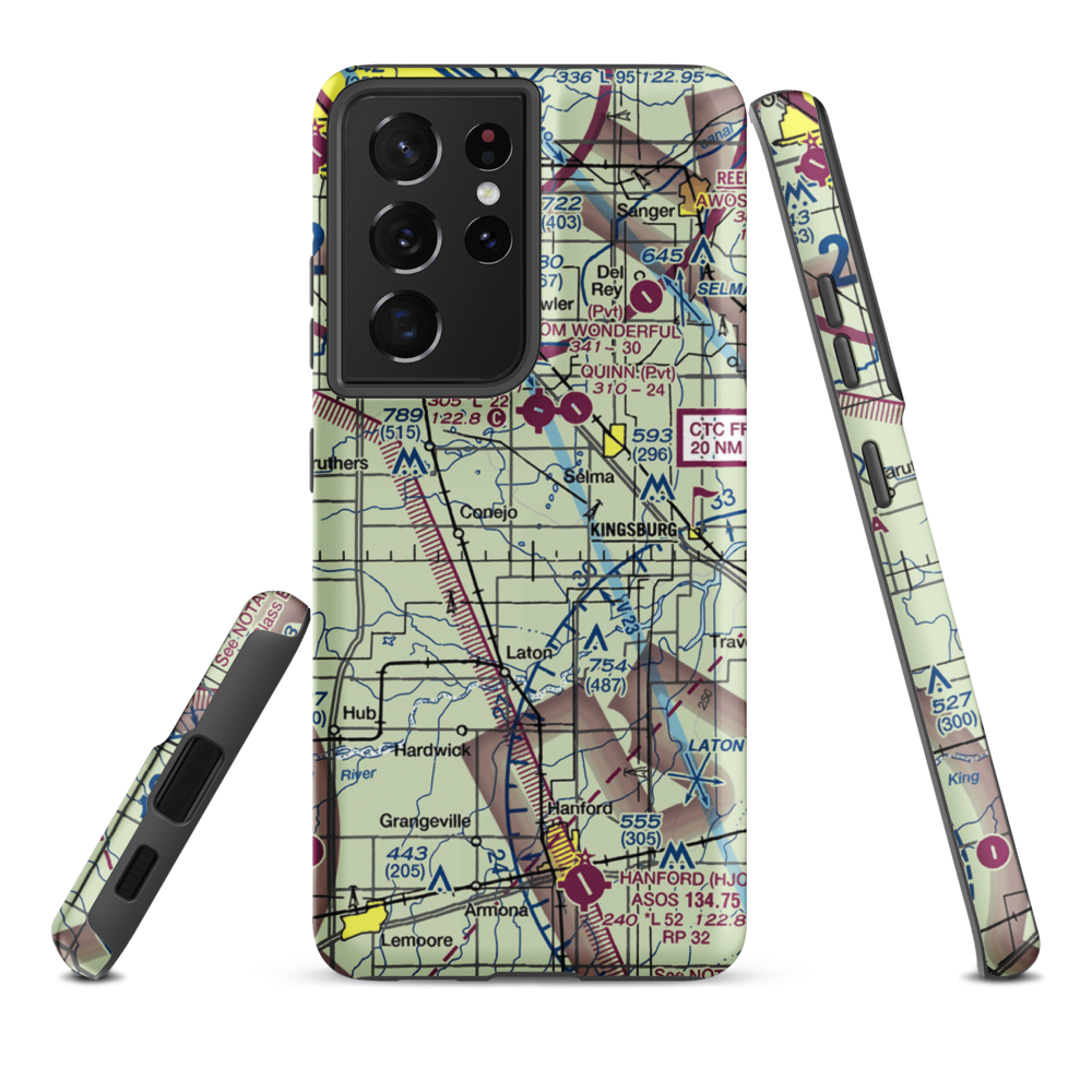 Central Valley Aviation Inc Airport (CA40) VFR Sectional Samsung Phone Case Samsung Galaxy S21 Plus model shown