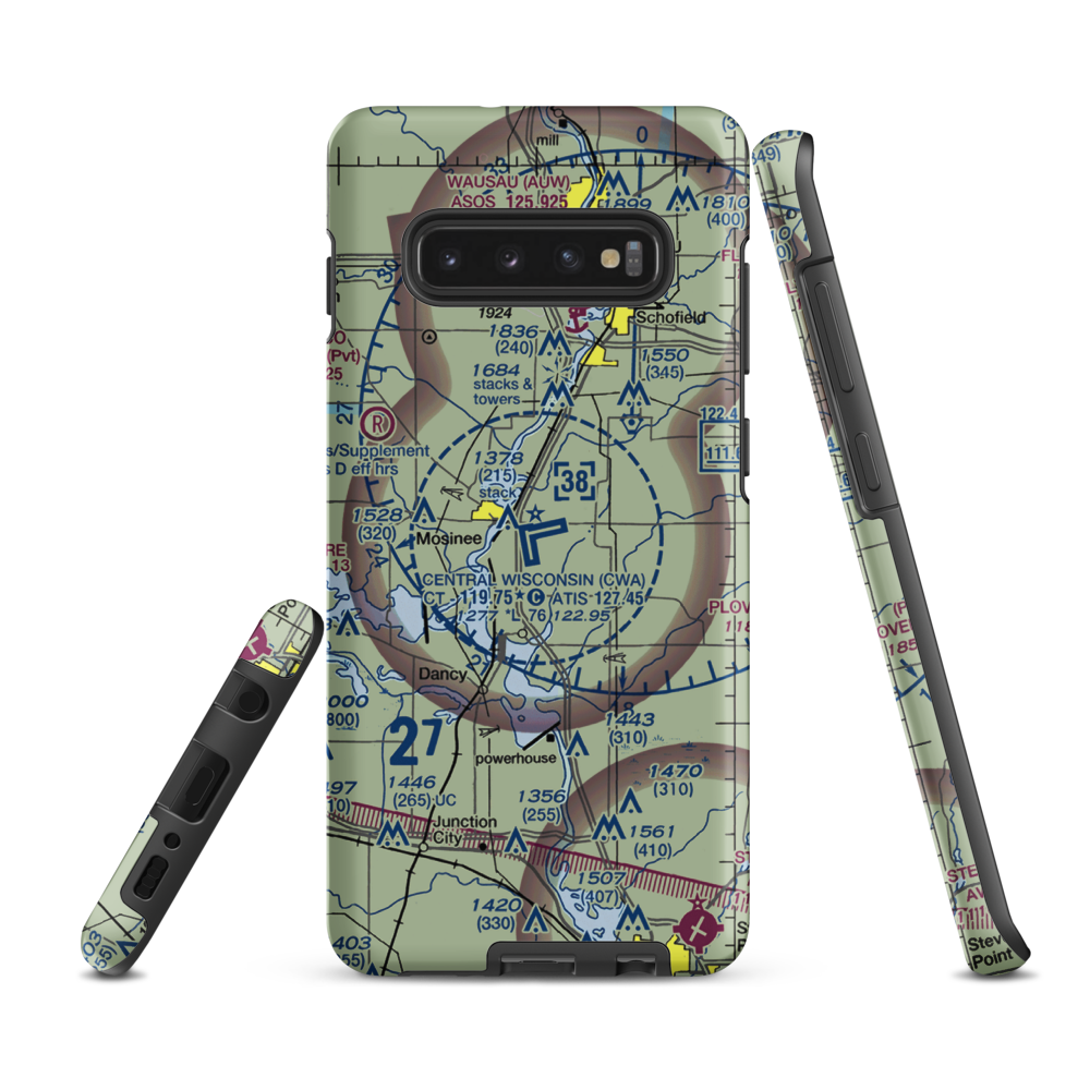 Central Wisconsin Airport (CWA) VFR Sectional Samsung Phone Case Samsung Galaxy S10 Plus model shown