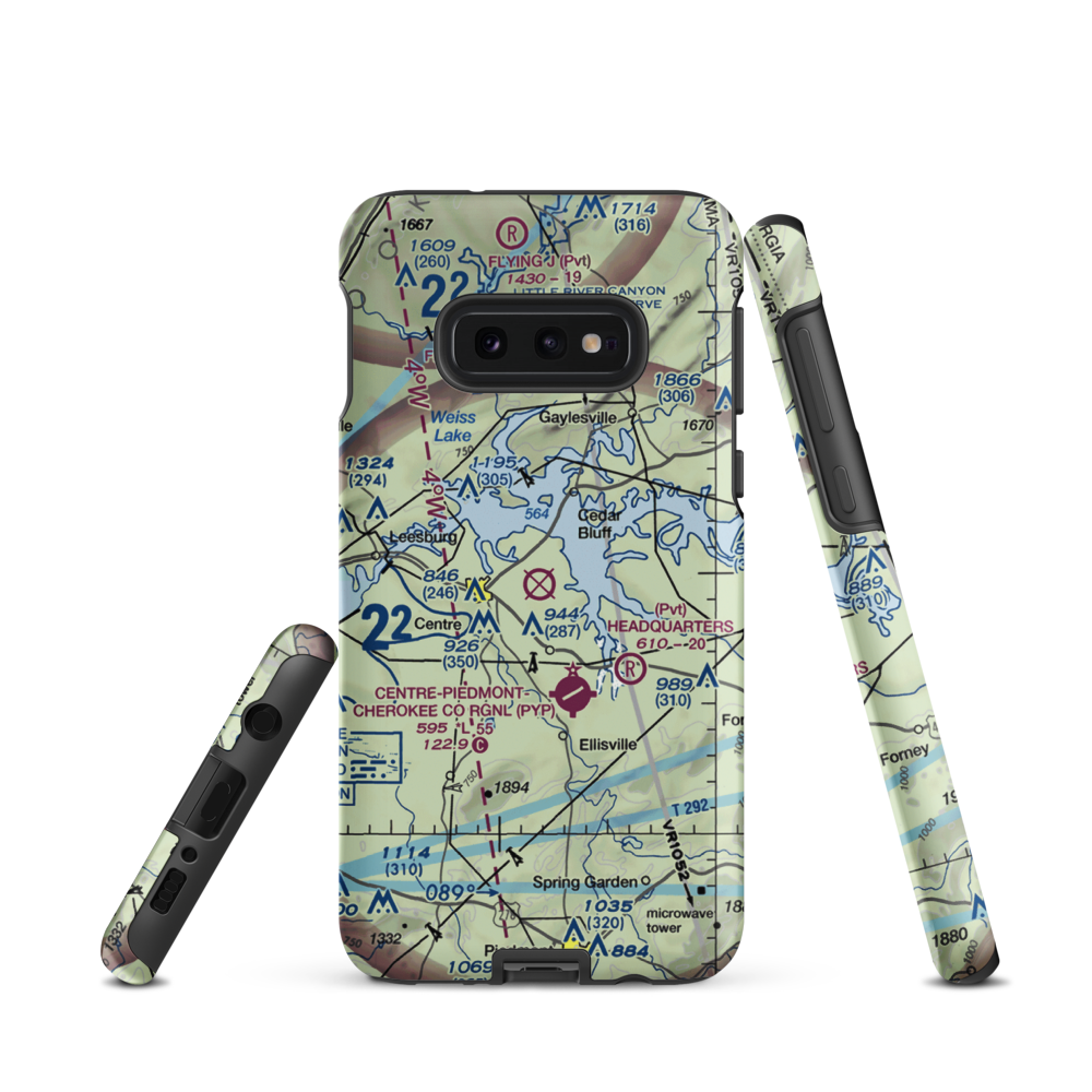 Centre Municipal Airport (C22) VFR Sectional Samsung Phone Case Samsung Galaxy S10 Plus model shown