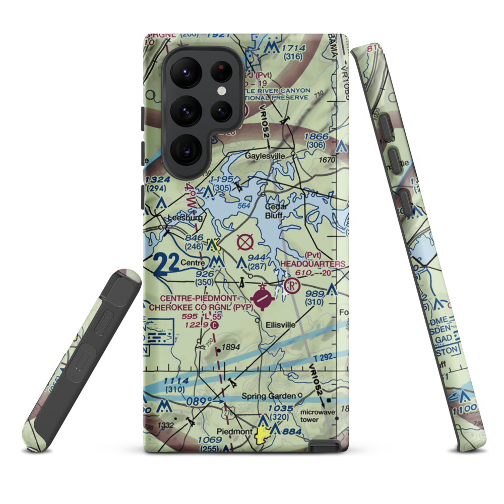 Centre Municipal Airport (C22) VFR Sectional Samsung Phone Case Samsung Galaxy S22 Ultra model shown
