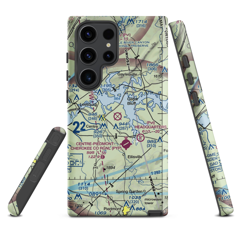 Centre Municipal Airport (C22) VFR Sectional Samsung Phone Case Samsung Galaxy S23 Ultra model shown