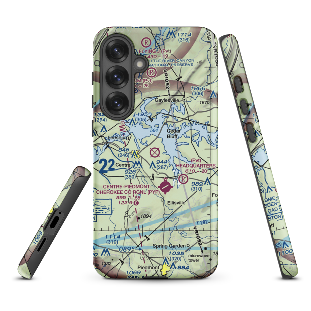 Centre Municipal Airport (C22) VFR Sectional Samsung Phone Case Samsung Galaxy S25 Plus model shown