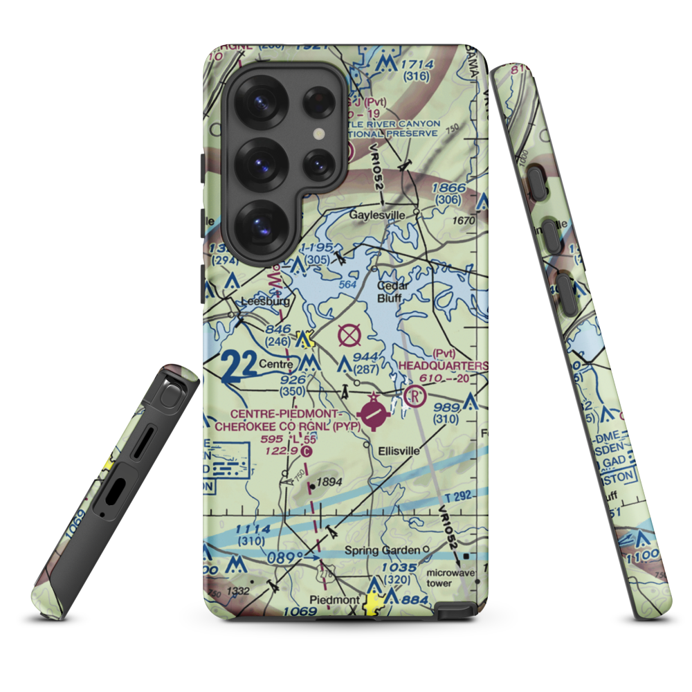 Centre Municipal Airport (C22) VFR Sectional Samsung Phone Case Samsung Galaxy S25 Ultra model shown