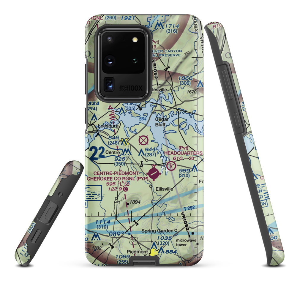 Centre Municipal Airport (C22) VFR Sectional Samsung Phone Case Samsung Galaxy S20 Ultra model shown