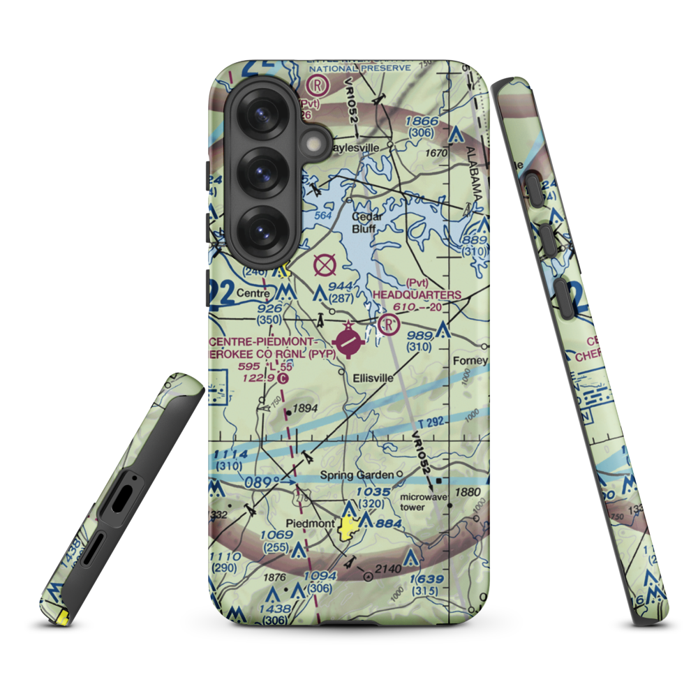 Centre-Piedmont-Cherokee County Regional Airport (PYP) VFR Sectional Samsung Phone Case Samsung Galaxy S25 Plus model shown