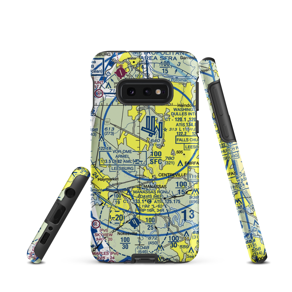 Centreville Airport (VA16) VFR Sectional Samsung Phone Case Samsung Galaxy S10 Plus model shown
