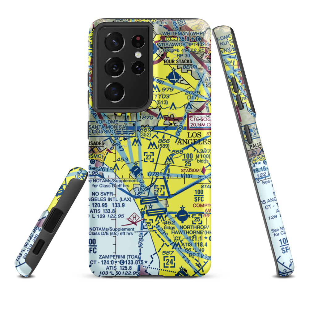 Century City Heliport (CCD) VFR Sectional Samsung Phone Case Samsung Galaxy S21 Ultra model shown