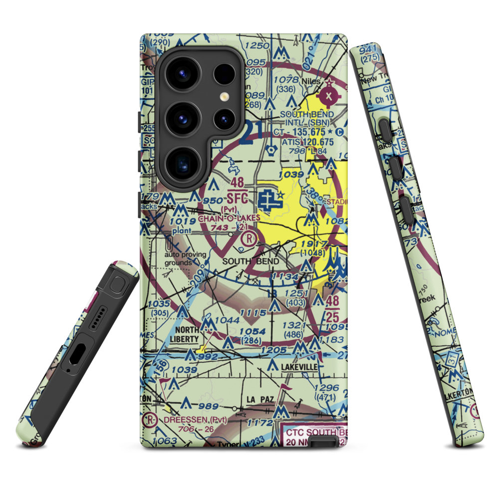 Chain-O-Lakes Airport (3IN7) VFR Sectional Samsung Phone Case Samsung Galaxy S24 Ultra model shown