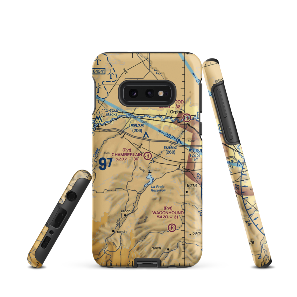 Chamberlain Brothers Ranch Airport (WY66) VFR Sectional Samsung Phone Case Samsung Galaxy S10 Plus model shown