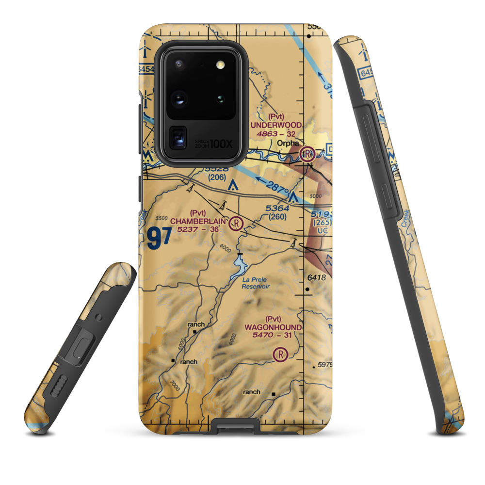 Chamberlain Brothers Ranch Airport (WY66) VFR Sectional Samsung Phone Case Samsung Galaxy S20 Ultra model shown