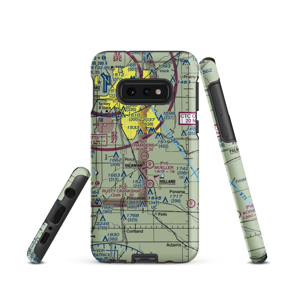 Chambers Airfield (NE80) VFR Sectional Samsung Phone Case Samsung Galaxy S10 Plus model shown