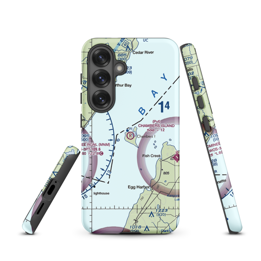 Chambers Island Airport (30WI) VFR Sectional Samsung Phone Case Samsung Galaxy S25 model shown