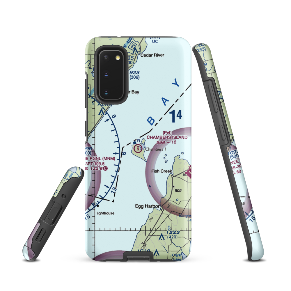 Chambers Island Airport (30WI) VFR Sectional Samsung Phone Case Samsung Galaxy S20 model shown
