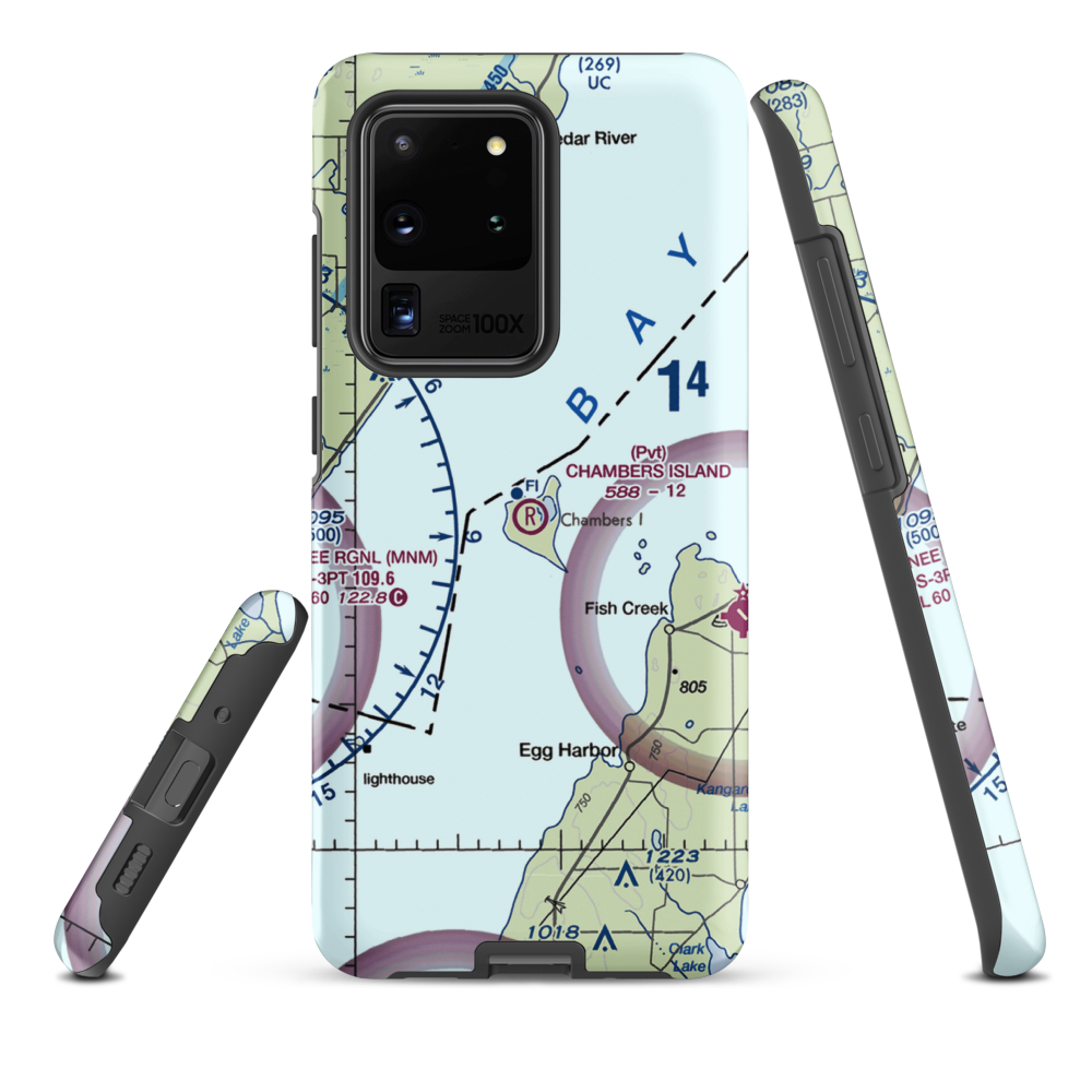 Chambers Island Airport (30WI) VFR Sectional Samsung Phone Case Samsung Galaxy S20 Ultra model shown