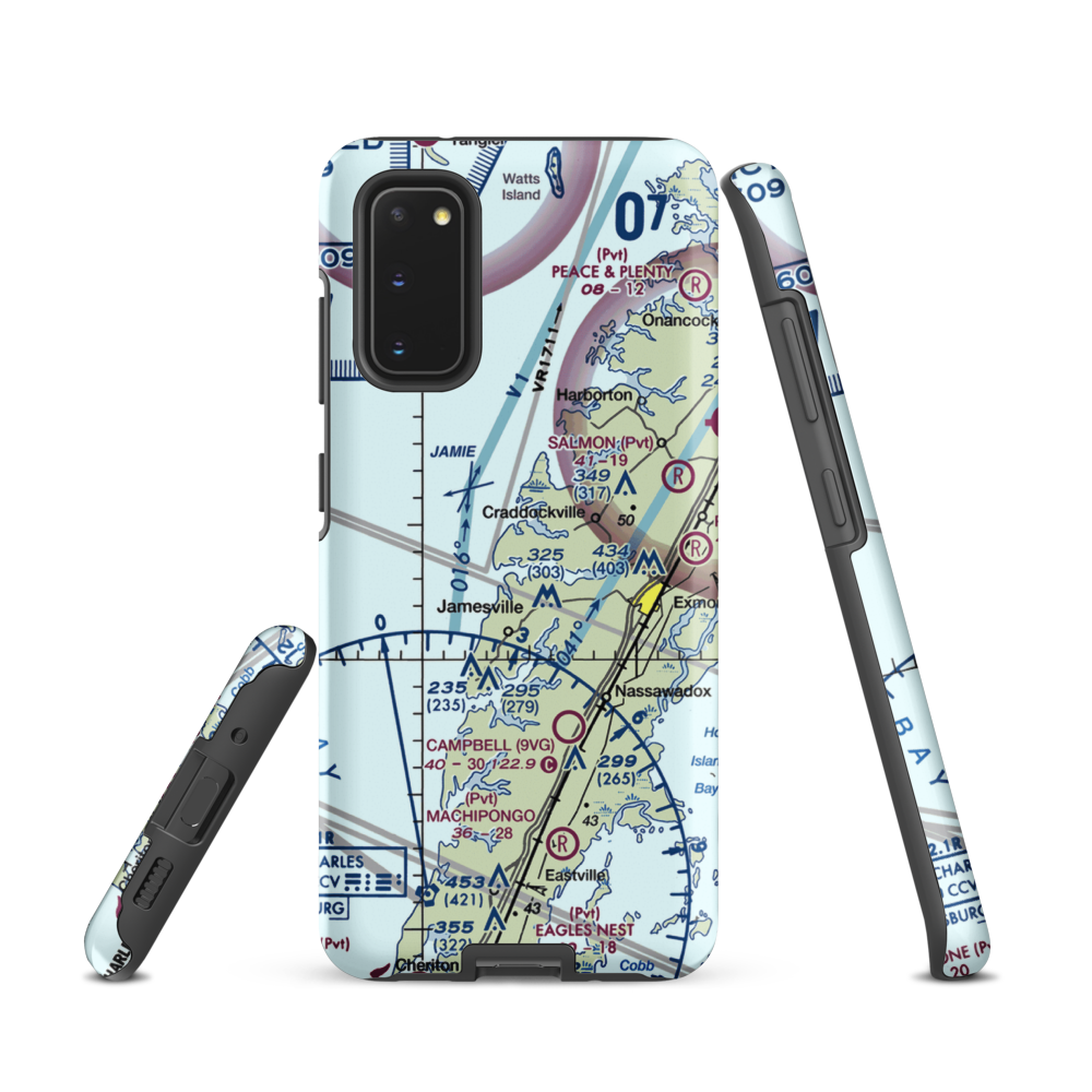 Chance Airport (VA89) VFR Sectional Samsung Phone Case Samsung Galaxy S20 model shown