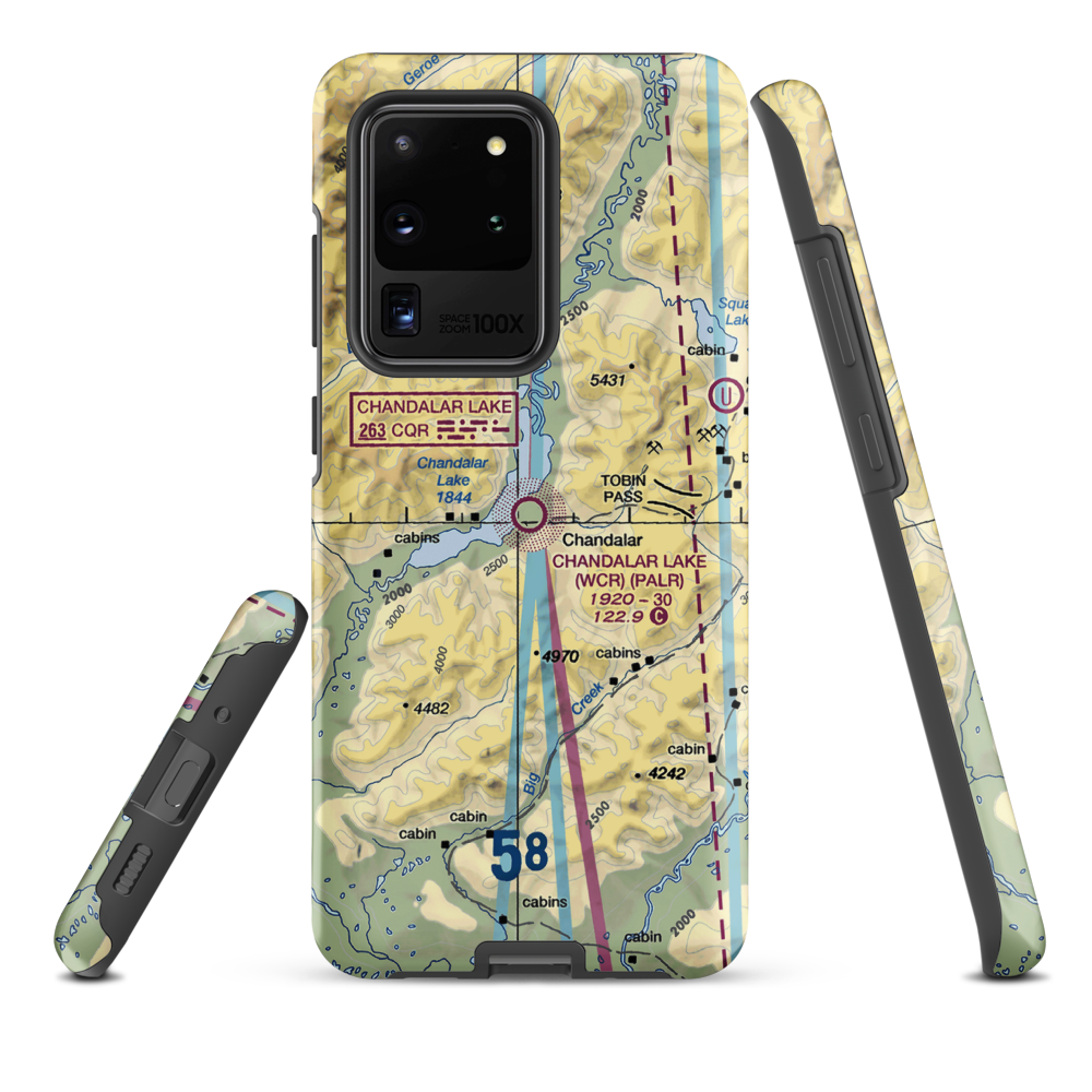 Chandalar Lake Airport (WCR) VFR Sectional Samsung Phone Case Samsung Galaxy S20 Ultra model shown