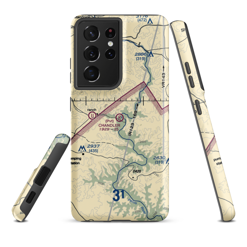 Chandler Ranch Airport (US-0661) VFR Sectional Samsung Phone Case Samsung Galaxy S21 Plus model shown