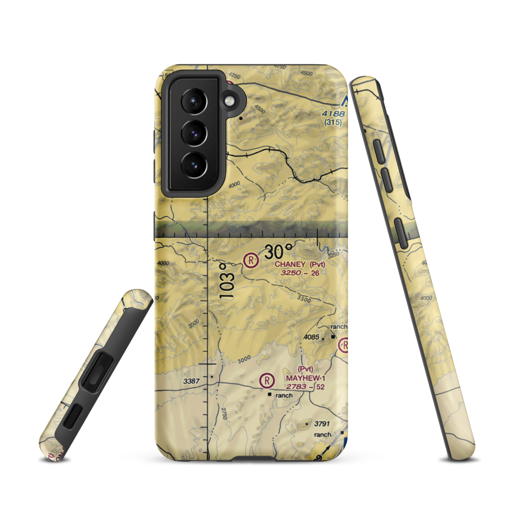 Chaney San Francisco Ranch Airport (92TE) VFR Sectional Samsung Phone Case Samsung Galaxy S21 model shown