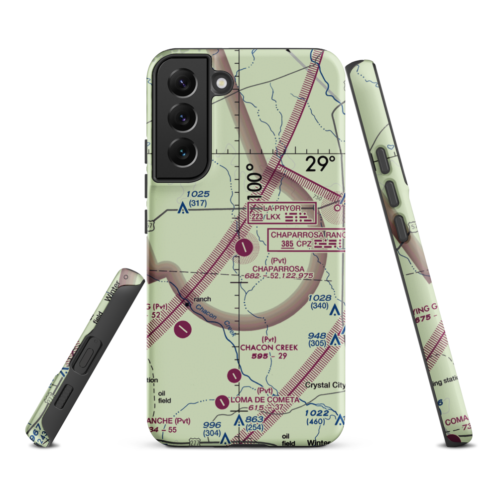 Chaparrosa Ranch Airport (72TE) VFR Sectional Samsung Phone Case Samsung Galaxy S22 Plus model shown