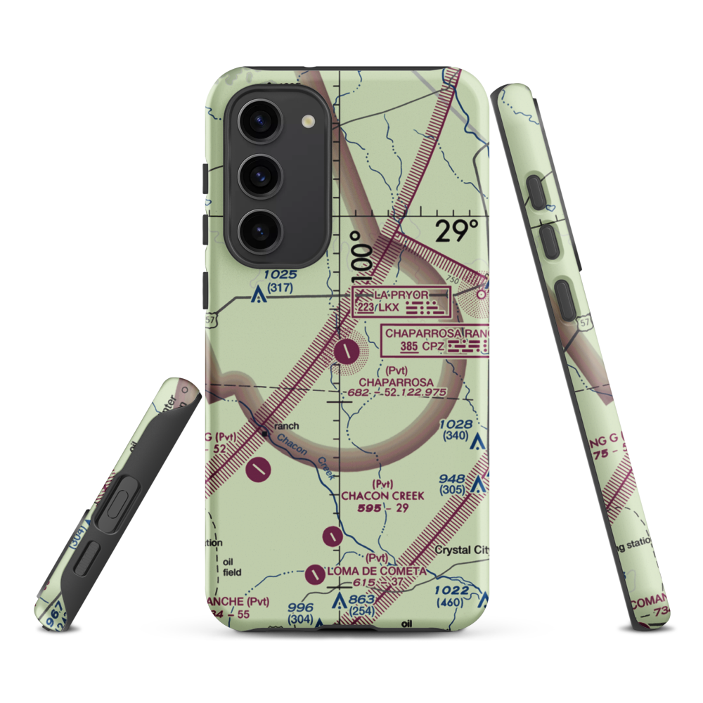 Chaparrosa Ranch Airport (72TE) VFR Sectional Samsung Phone Case Samsung Galaxy S23 Plus model shown