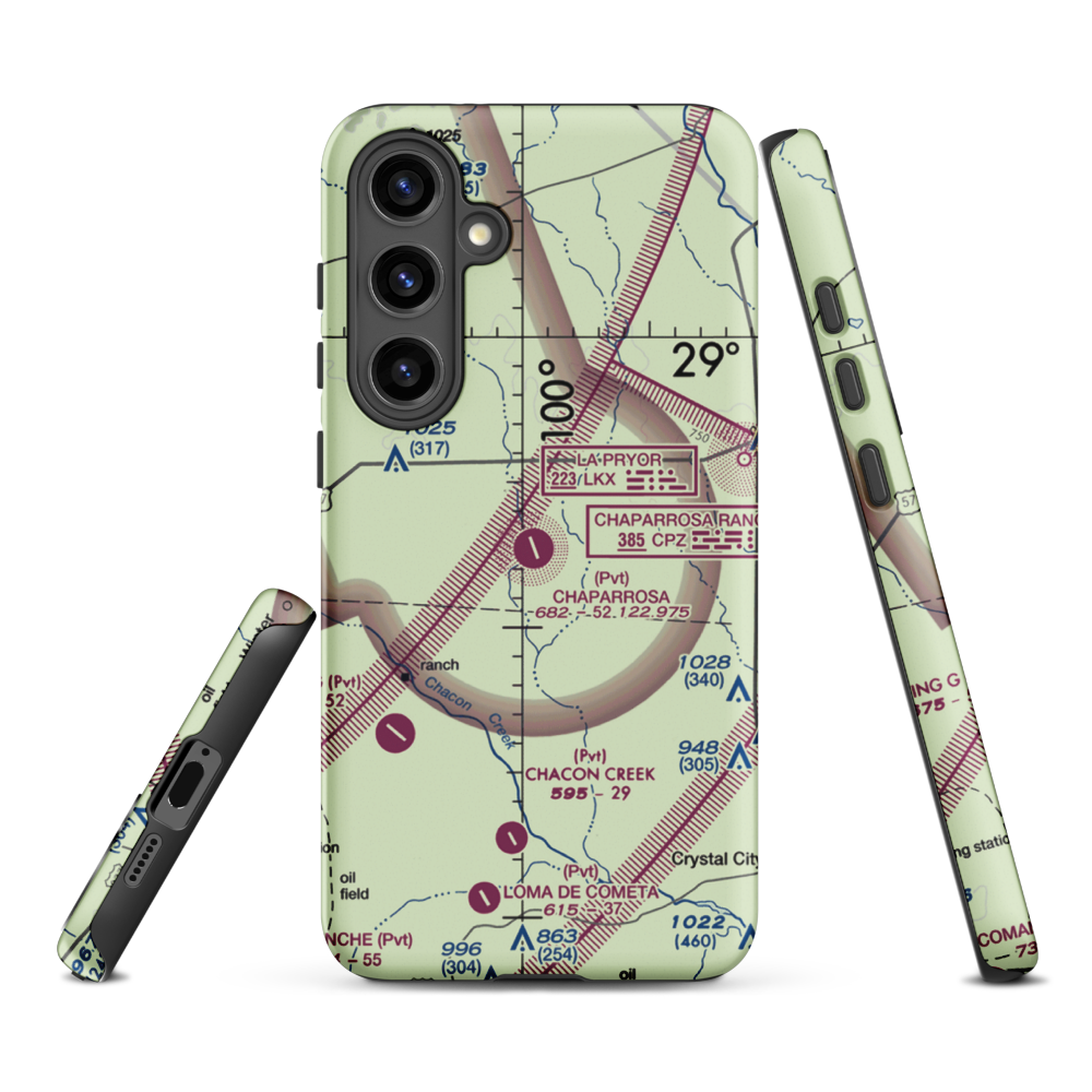 Chaparrosa Ranch Airport (72TE) VFR Sectional Samsung Phone Case Samsung Galaxy S24 Plus model shown