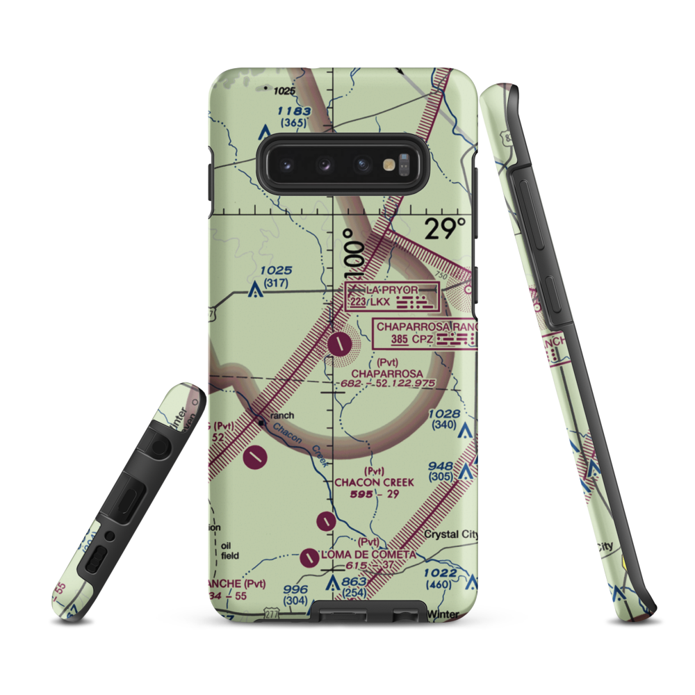 Chaparrosa Ranch Airport (72TE) VFR Sectional Samsung Phone Case Samsung Galaxy S10 Plus model shown