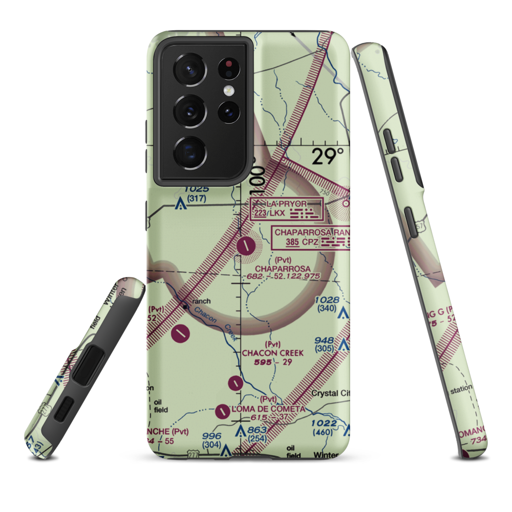 Chaparrosa Ranch Airport (72TE) VFR Sectional Samsung Phone Case Samsung Galaxy S21 Plus model shown