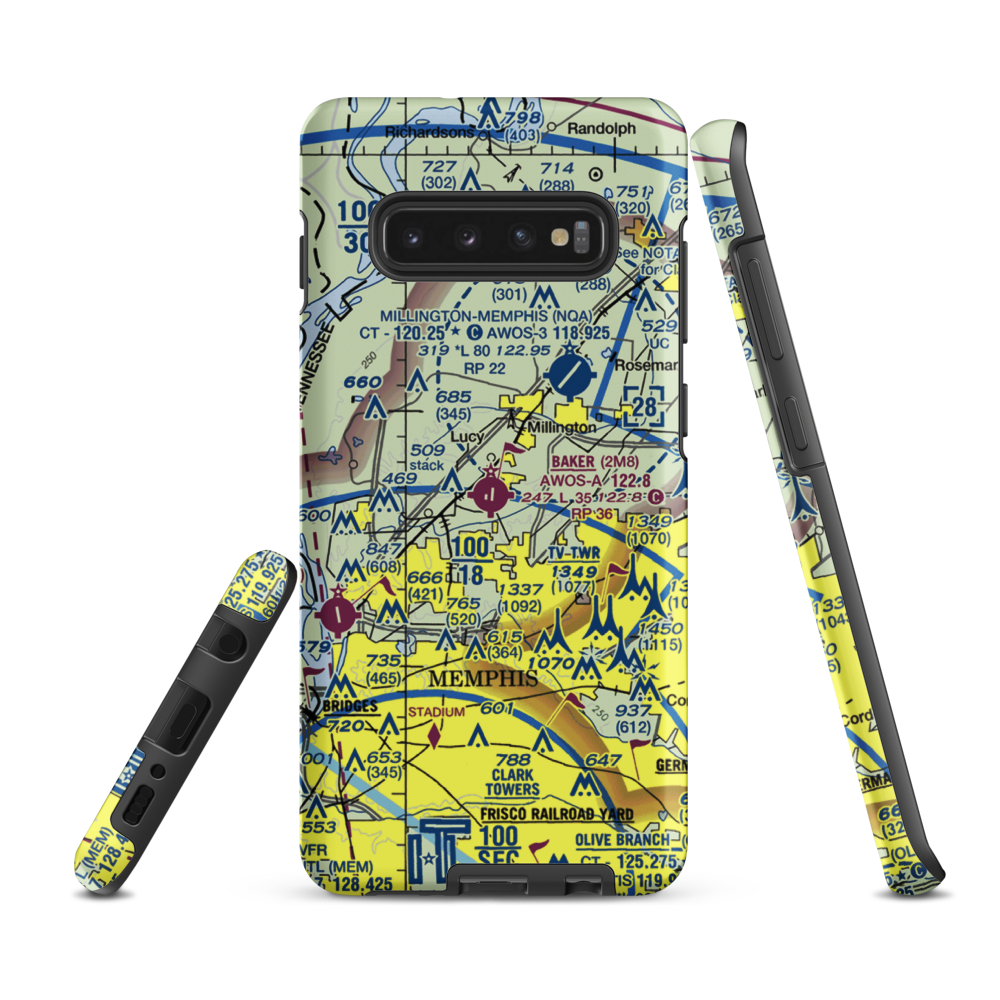 Charles W. Baker Airport (2M8) VFR Sectional Samsung Phone Case Samsung Galaxy S10 Plus model shown