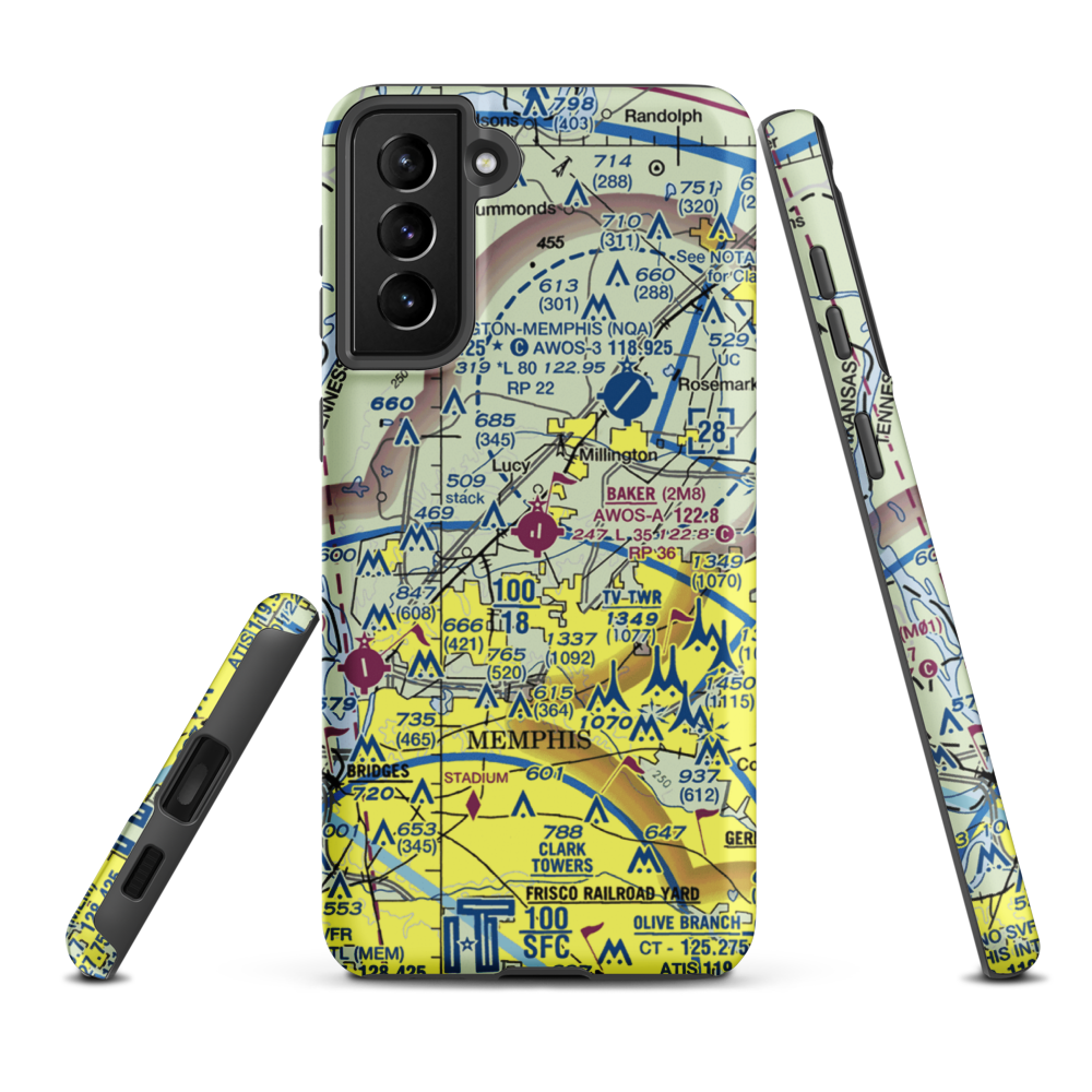 Charles W. Baker Airport (2M8) VFR Sectional Samsung Phone Case Samsung Galaxy S21 FE model shown