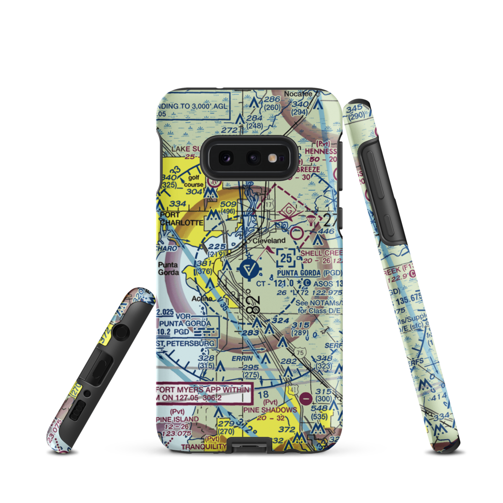 Charlotte County Airport (PGD) VFR Sectional Samsung Phone Case Samsung Galaxy S10 Plus model shown