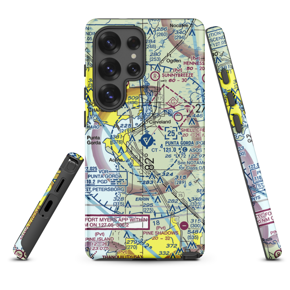 Charlotte County Airport (PGD) VFR Sectional Samsung Phone Case Samsung Galaxy S25 Ultra model shown