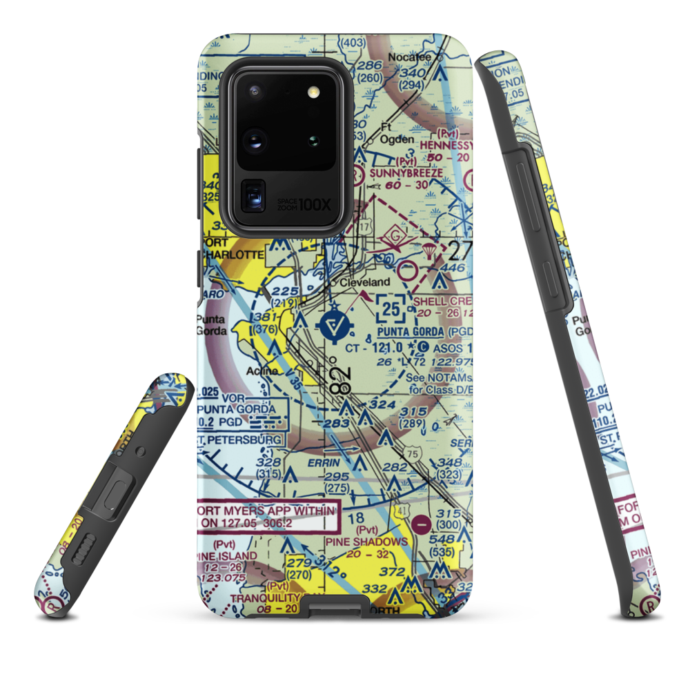 Charlotte County Airport (PGD) VFR Sectional Samsung Phone Case Samsung Galaxy S20 Ultra model shown