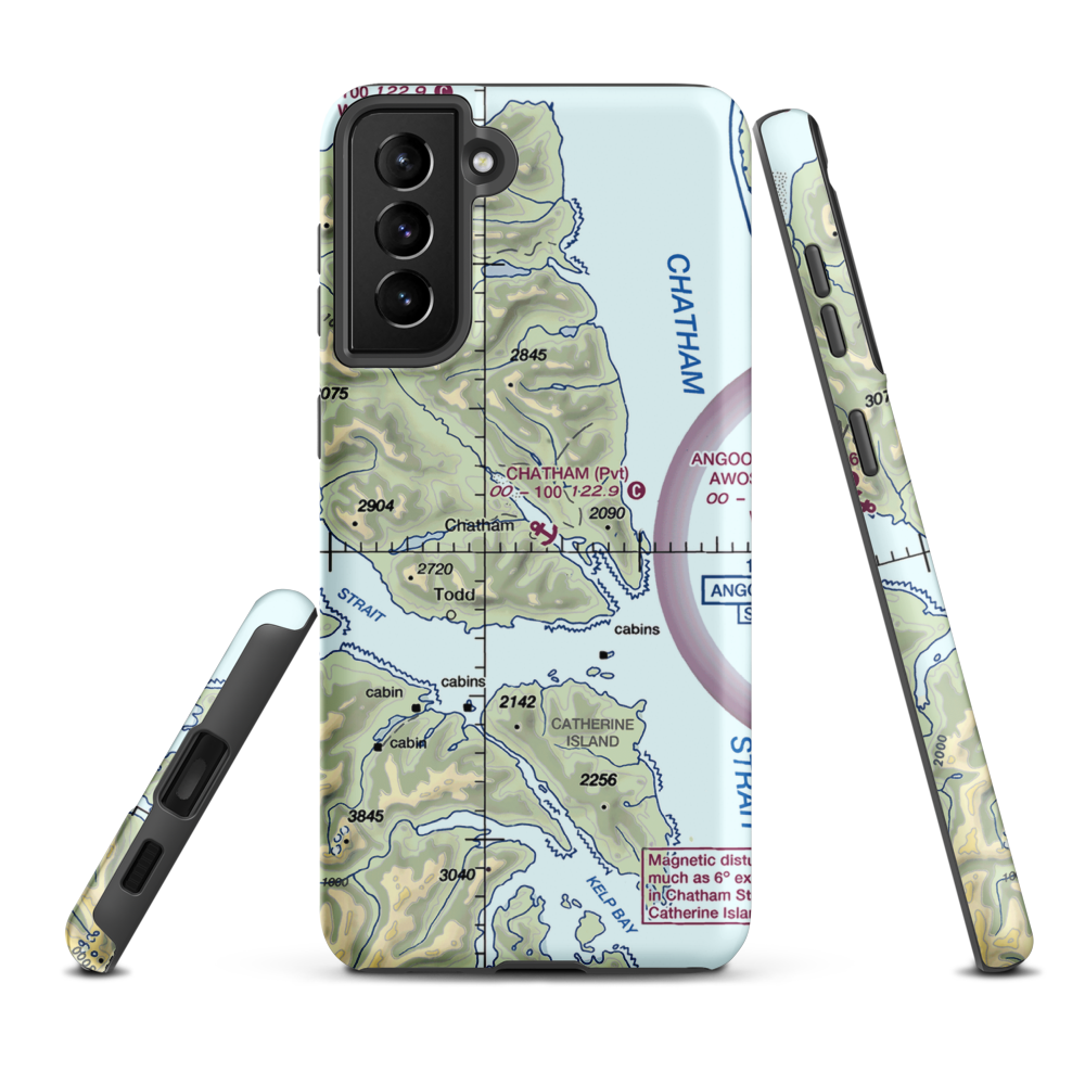 Chatham Seaplane Base (05AA) VFR Sectional Samsung Phone Case Samsung Galaxy S21 FE model shown