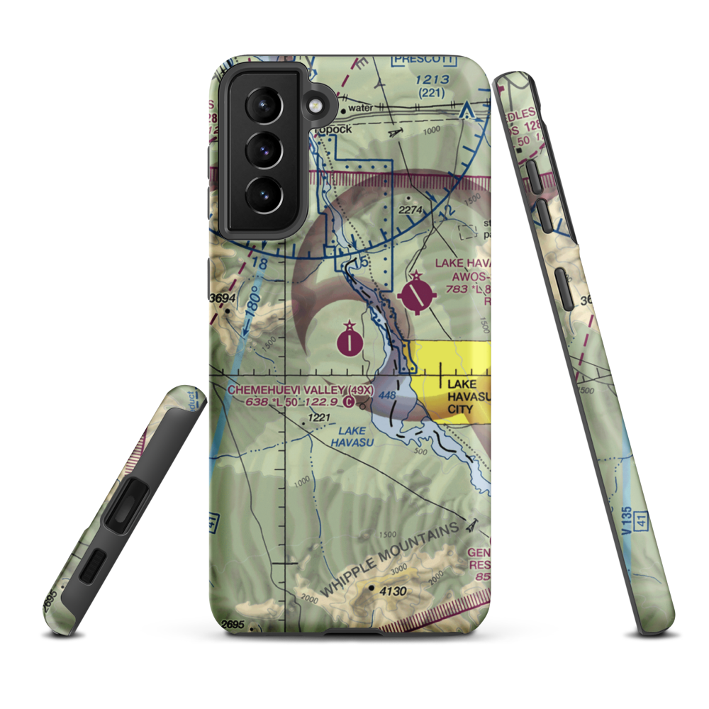 Chemehuevi Valley Airport (49X) VFR Sectional Samsung Phone Case Samsung Galaxy S21 FE model shown