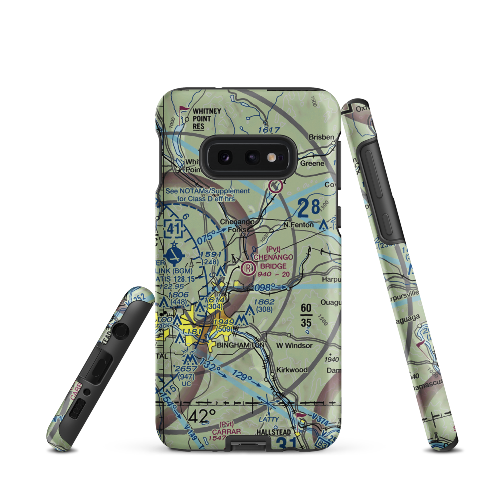 Chenango Bridge Airport (1NK8) VFR Sectional Samsung Phone Case Samsung Galaxy S10e model shown