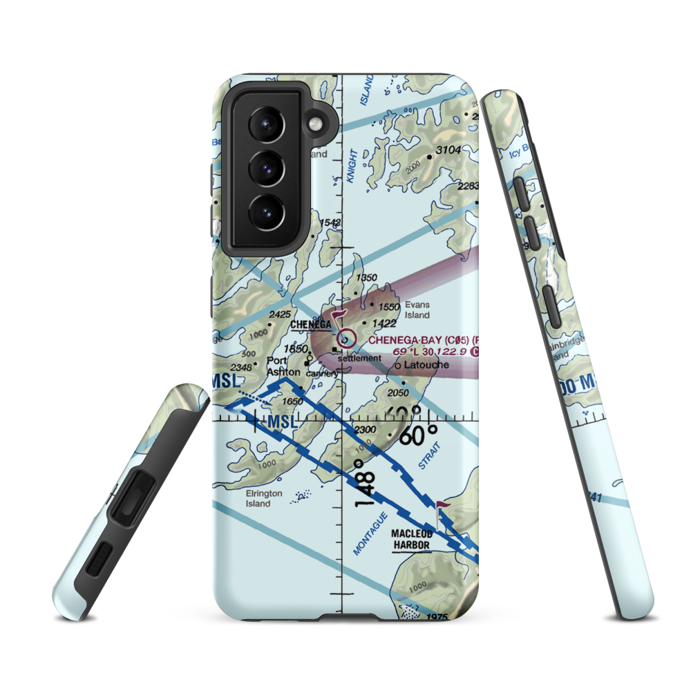 Chenega Bay Airport (C05) VFR Sectional Samsung Phone Case Samsung Galaxy S21 FE model shown