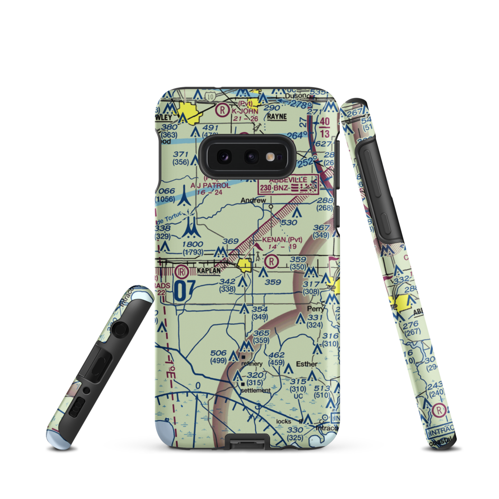 Cheneyville Airport (LA81) VFR Sectional Samsung Phone Case Samsung Galaxy S10 Plus model shown