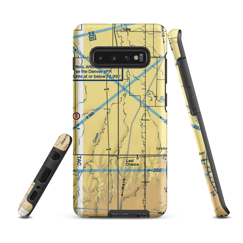 Chenoweth Airport (0CO5) VFR Sectional Samsung Phone Case Samsung Galaxy S10 Plus model shown