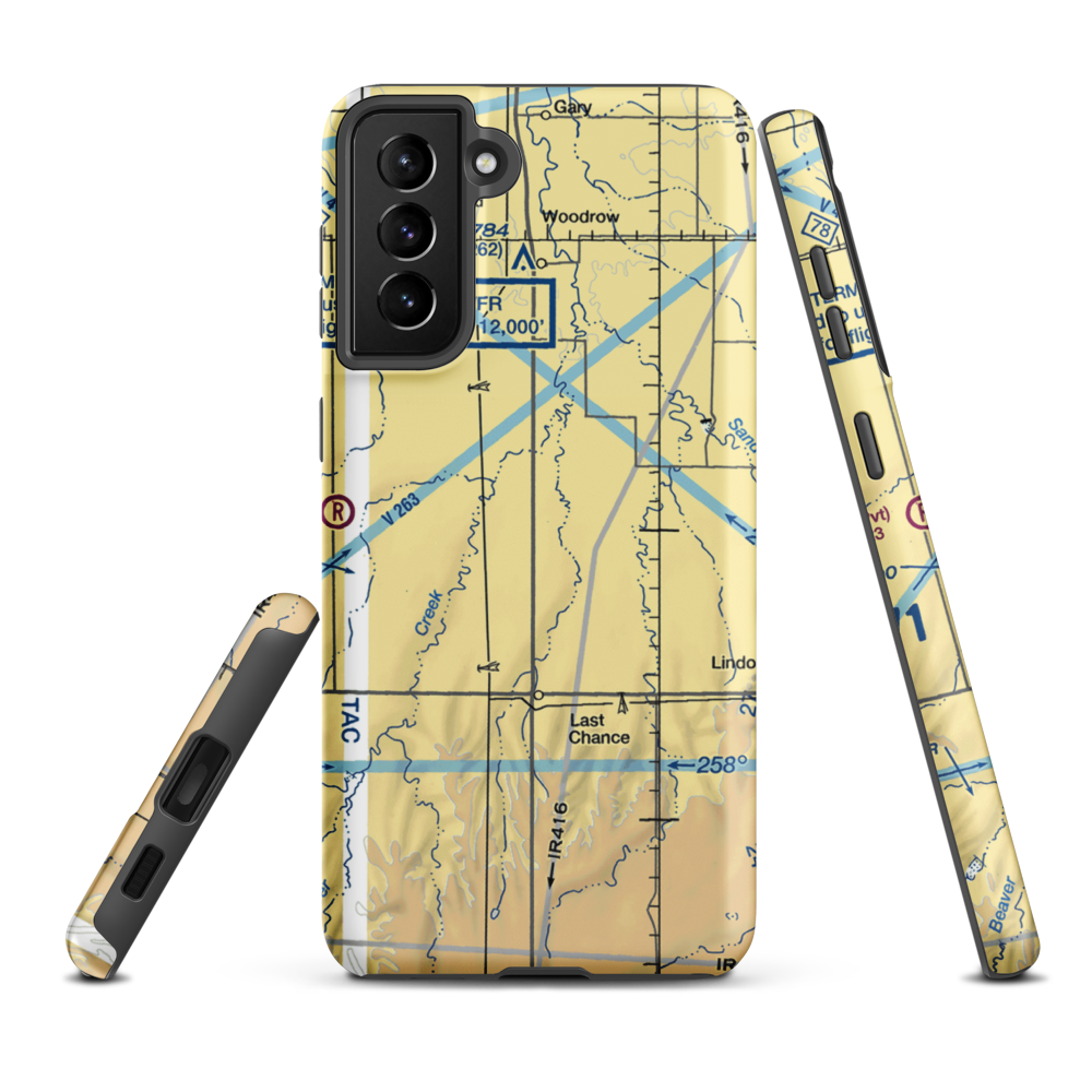 Chenoweth Airport (0CO5) VFR Sectional Samsung Phone Case Samsung Galaxy S21 FE model shown