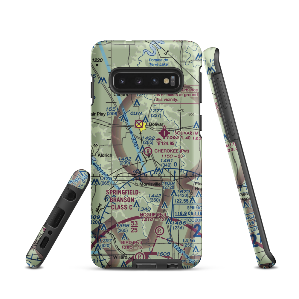 Cherokee Airpark (MU19) VFR Sectional Samsung Phone Case Samsung Galaxy S10 model shown