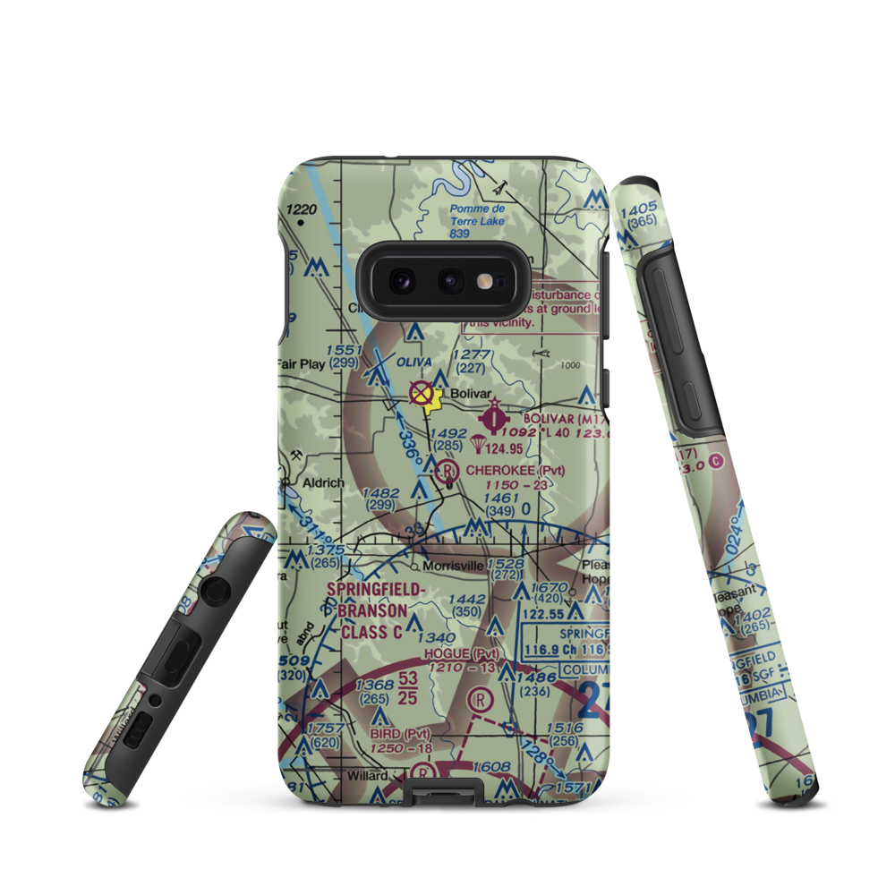 Cherokee Airpark (MU19) VFR Sectional Samsung Phone Case Samsung Galaxy S10e model shown