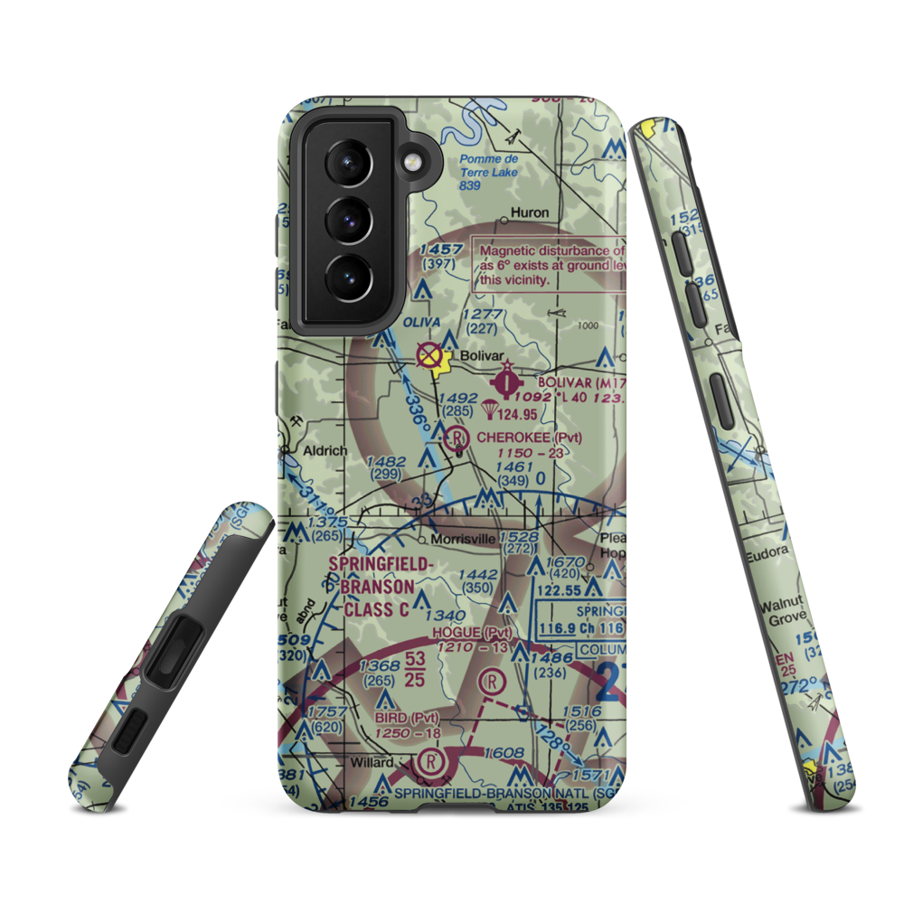 Cherokee Airpark (MU19) VFR Sectional Samsung Phone Case Samsung Galaxy S21 Ultra model shown