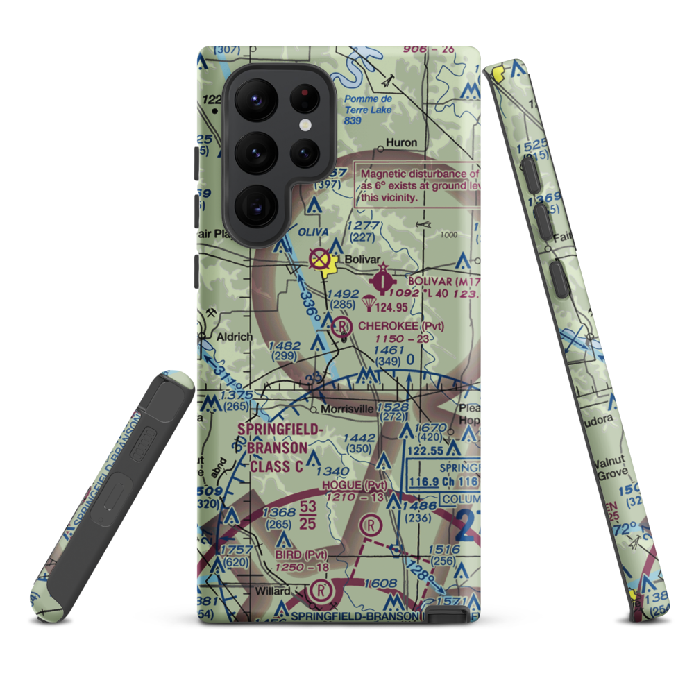 Cherokee Airpark (MU19) VFR Sectional Samsung Phone Case Samsung Galaxy S22 Ultra model shown