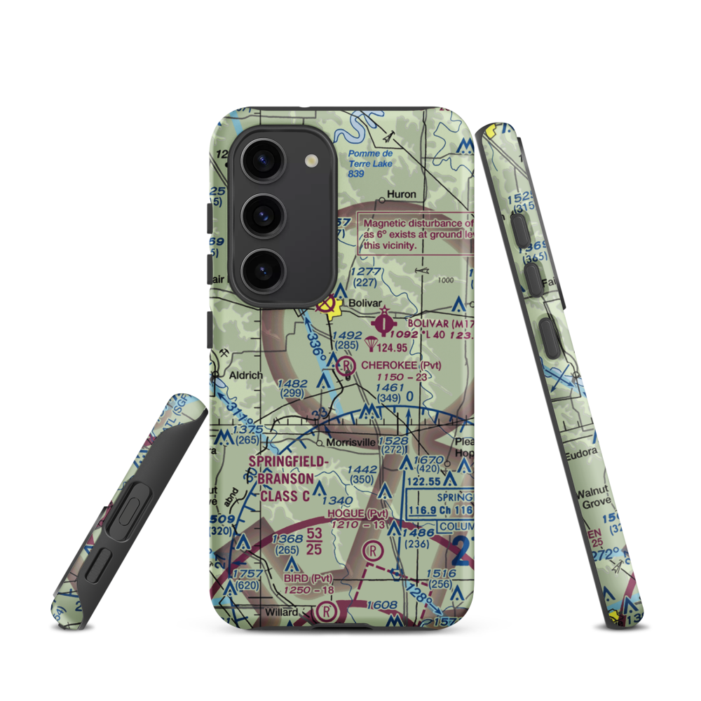Cherokee Airpark (MU19) VFR Sectional Samsung Phone Case Samsung Galaxy S23 model shown