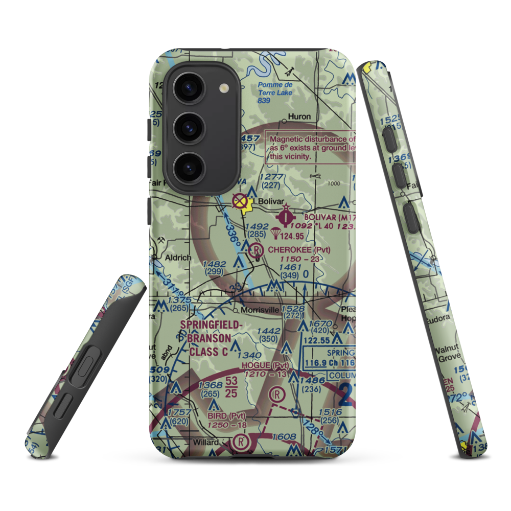 Cherokee Airpark (MU19) VFR Sectional Samsung Phone Case Samsung Galaxy S23 Plus model shown