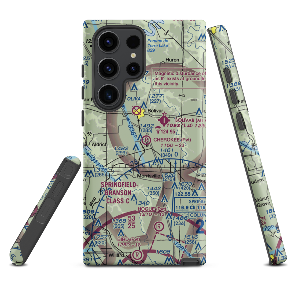 Cherokee Airpark (MU19) VFR Sectional Samsung Phone Case Samsung Galaxy S23 Ultra model shown