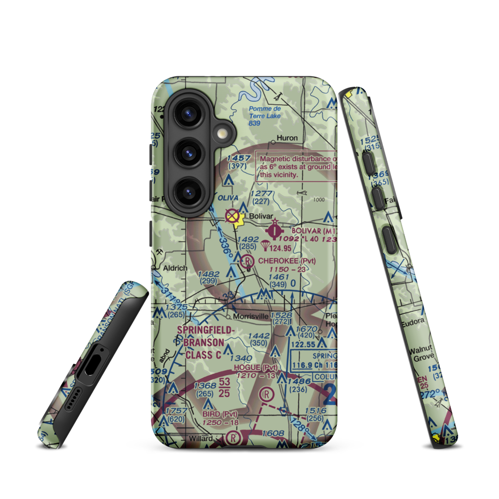Cherokee Airpark (MU19) VFR Sectional Samsung Phone Case Samsung Galaxy S24 model shown