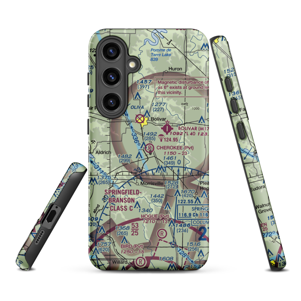 Cherokee Airpark (MU19) VFR Sectional Samsung Phone Case Samsung Galaxy S24 Plus model shown