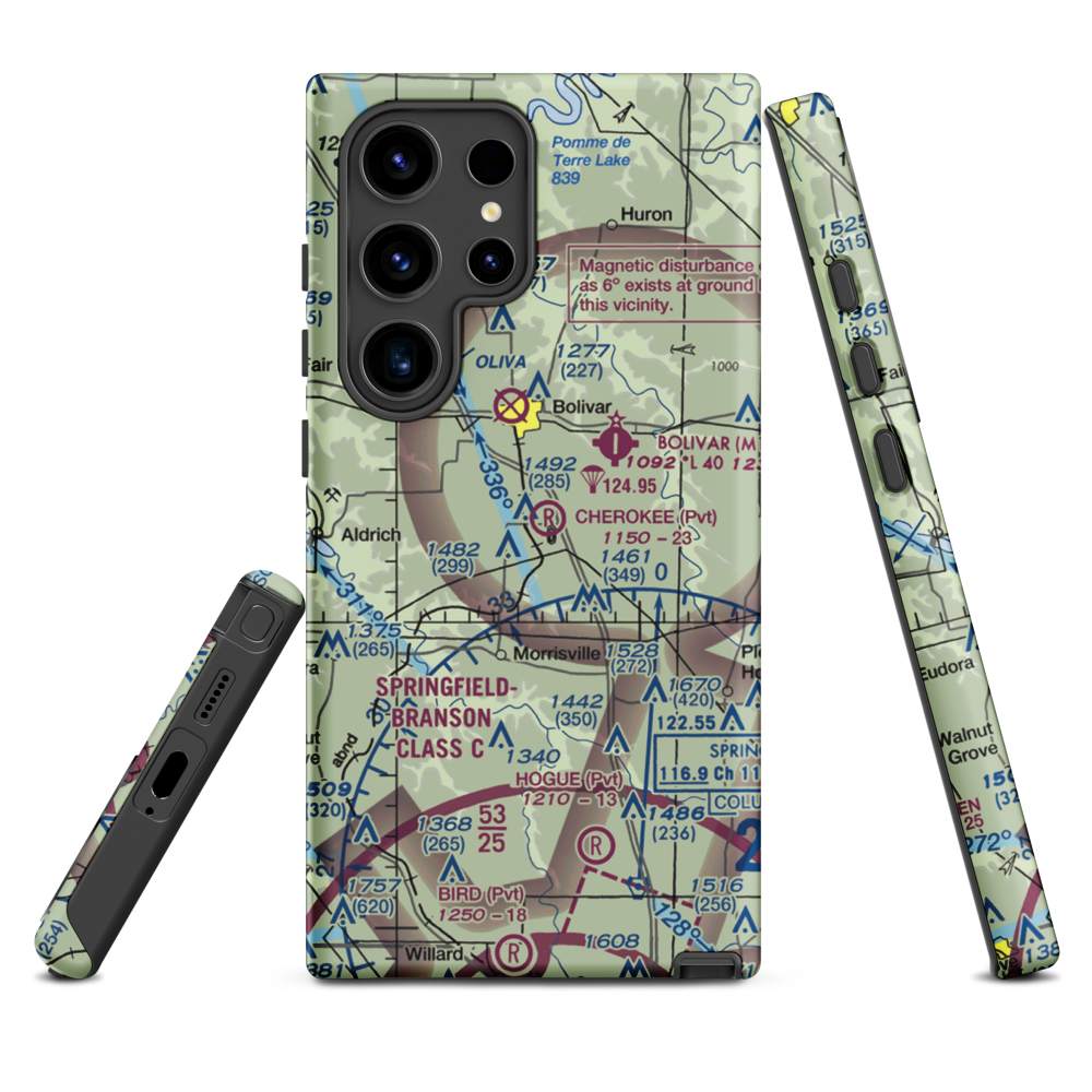 Cherokee Airpark (MU19) VFR Sectional Samsung Phone Case Samsung Galaxy S24 Ultra model shown