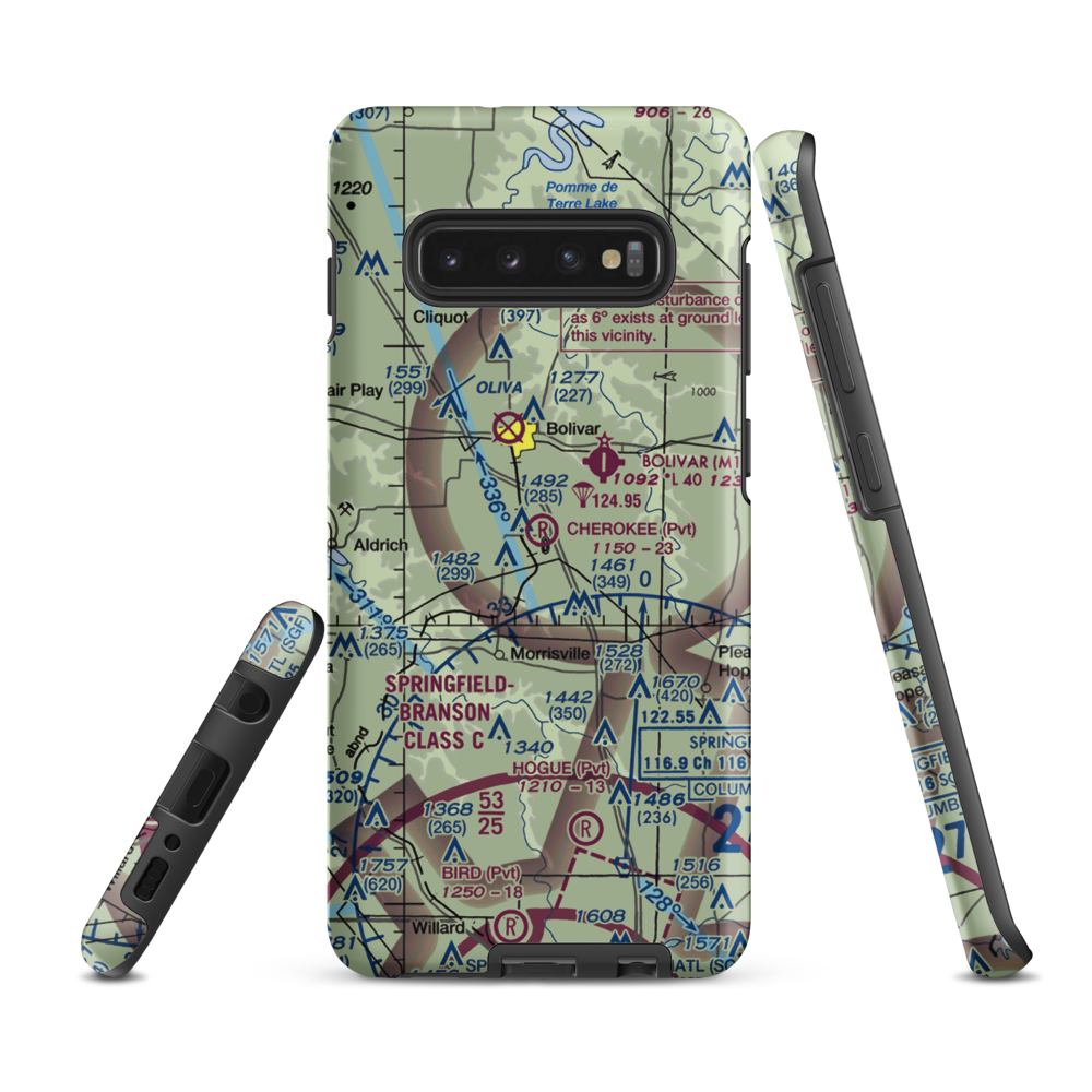 Cherokee Airpark (MU19) VFR Sectional Samsung Phone Case Samsung Galaxy S10 Plus model shown